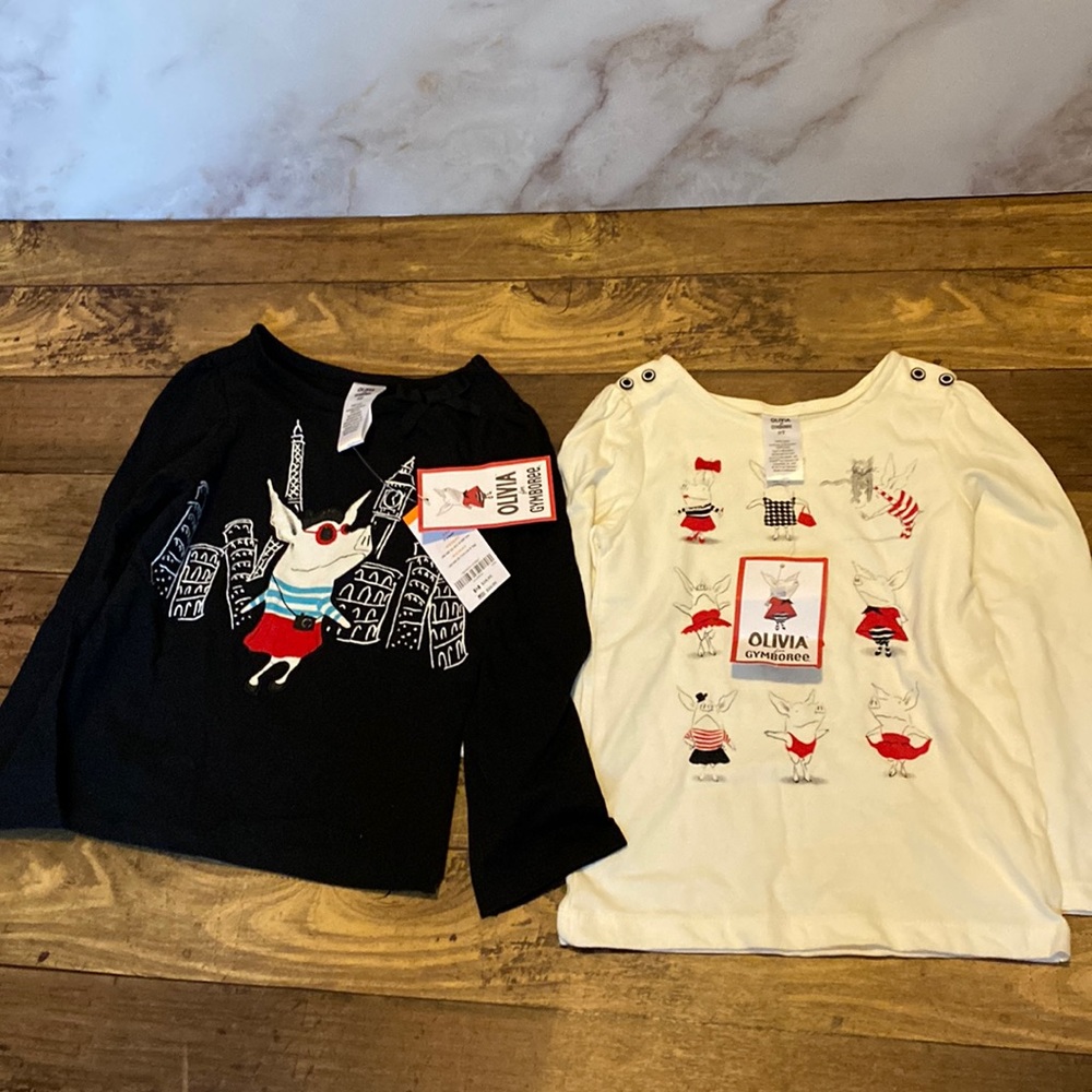 LOT: 2 long sleeve Gymboree shirts, special edition “Olivia”